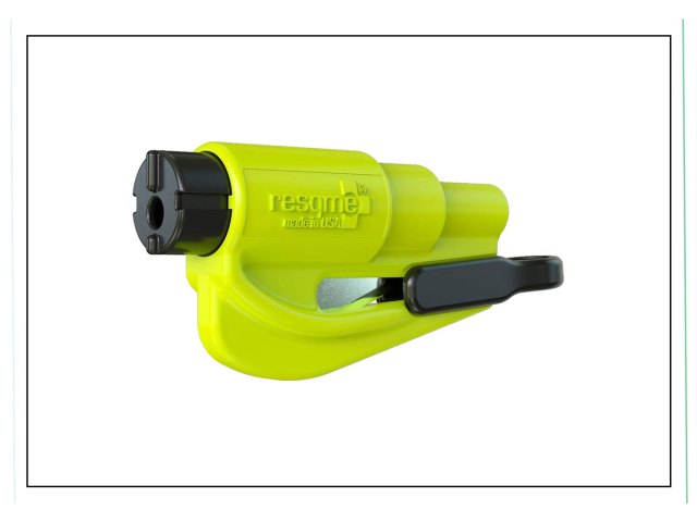 An image of a bright green car escape tool