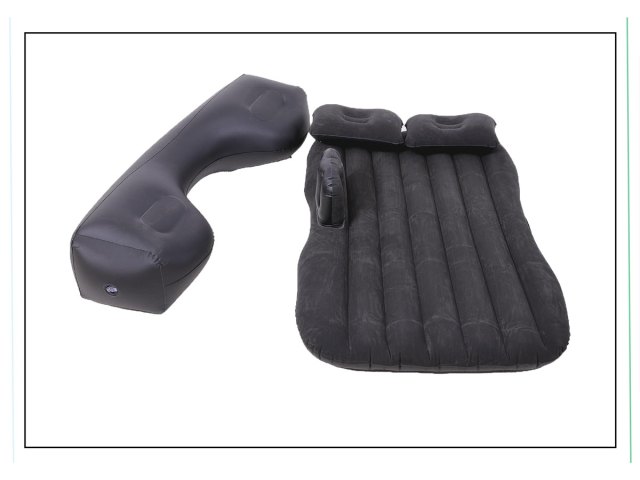 An image if a black inflatable car mattress