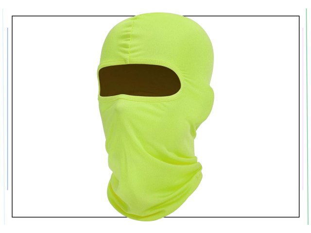 An image of a neon green balaclava