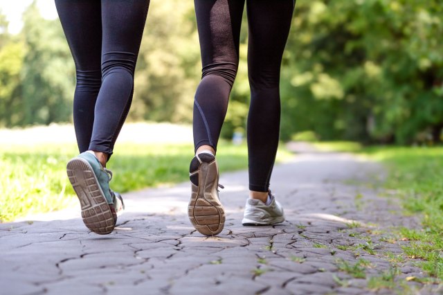 An image of running women in the park on a sunny morning