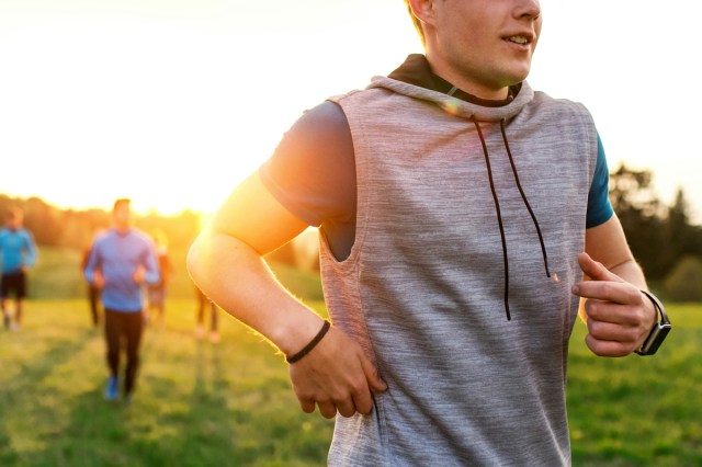 An image of a man running outside