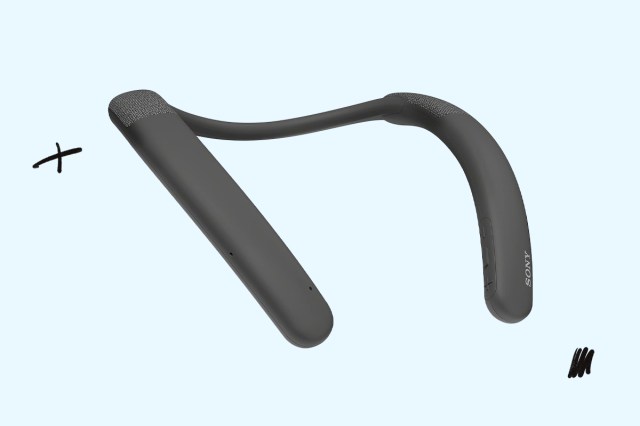 An image of a black Sony Wireless Neckband Speaker