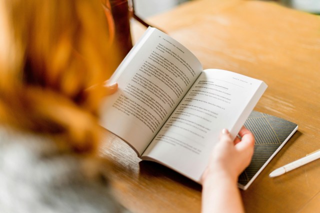 Person reading book