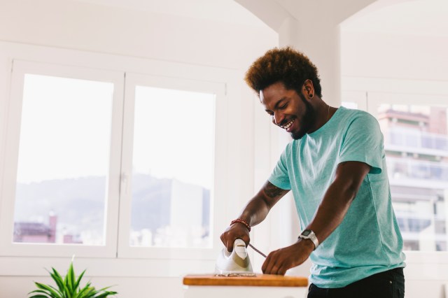 Man ironing