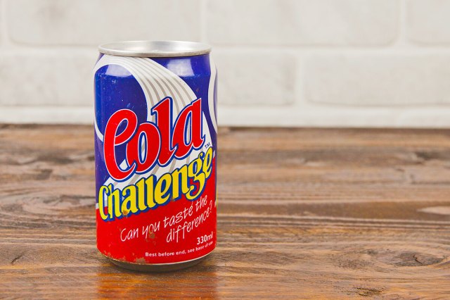 Soda can that reads "Cola Challenge"