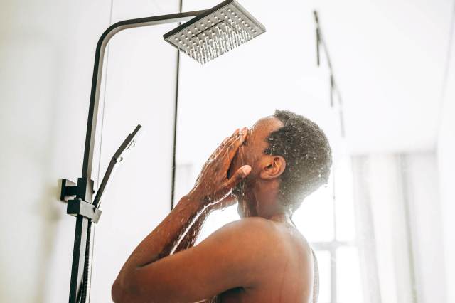 Man taking a shower