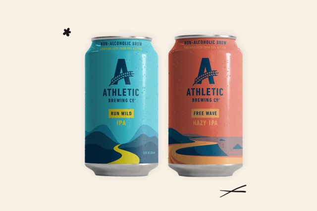 A photo of Athletic Brewing Co's Run Wild and Free Wave IPA cans