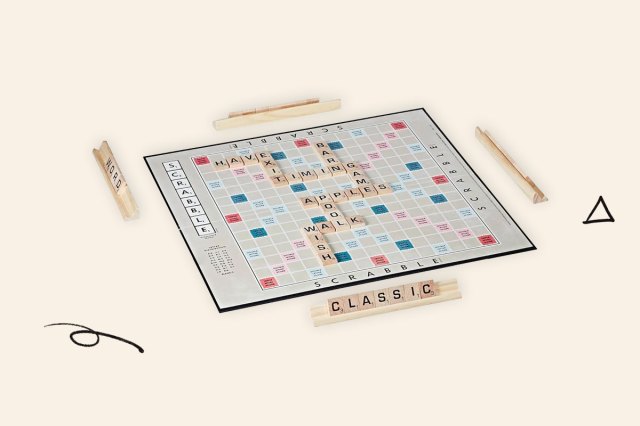 An image of a Scrabble board and tiles