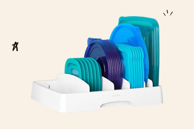 An image of Tupperware lid organizer