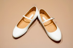 Pair of white Mary Jane shoes